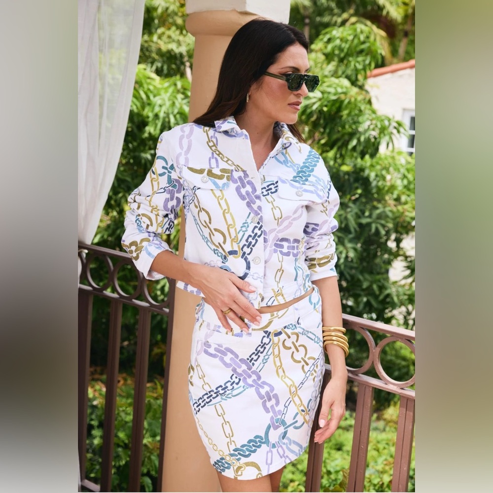 Chain Print Jacket with matching Skirt